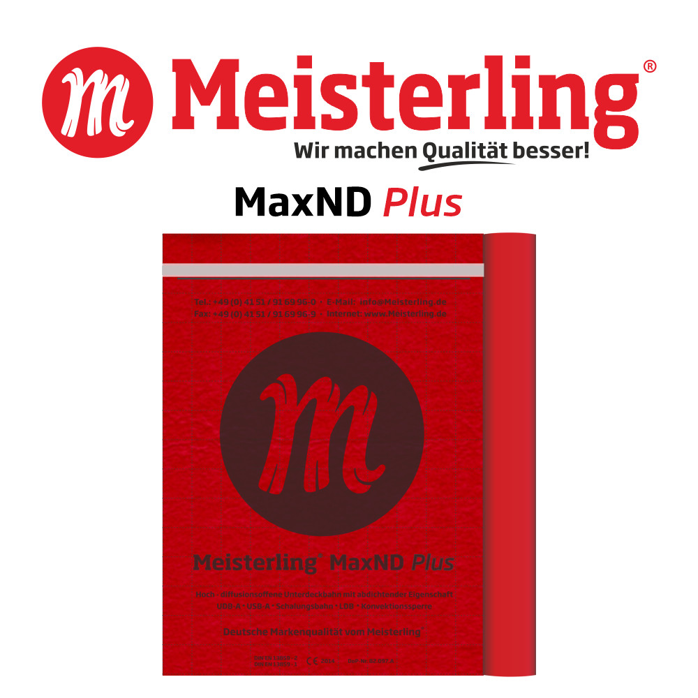 Meisterling MaxND PLUS - Hoch-Diffusionsoffene Unterdeckbahn/Unterspannbahn mit TPU Membran